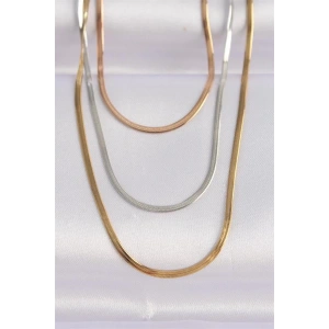 316L Çelik 3 Renkli İtalyan Zincir Çoklu Kolye
