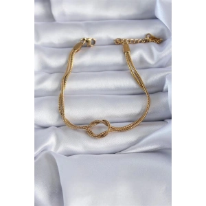 316L Çelik Gold Renk Düğüm Model Kadın Bileklik