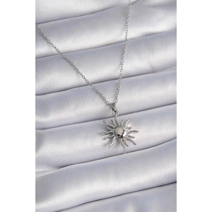 316L Çelik Gold Renk Zincir Güneş Figür Kadın Kolye