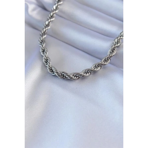 316L Çelik Gümüş Renk Burgu Model 45 cm Kadın Kolye