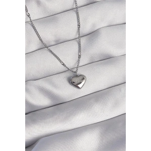 316L Çelik Gümüş Renk Kalp Model Love Kolye