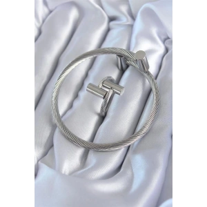 316L Çelik Gümüş Renk Sarmal Model Erkek Bileklik Yüzük Kombini