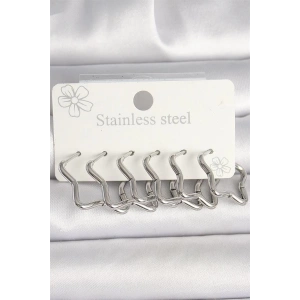 316L Çelik Gümüş Renk Yıldız Model Kadın Küpe Seti