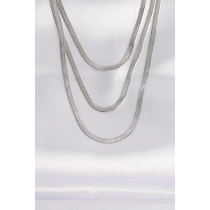 316L Çelik İtalyan Zincir Gümüş Renk Çoklu Kolye