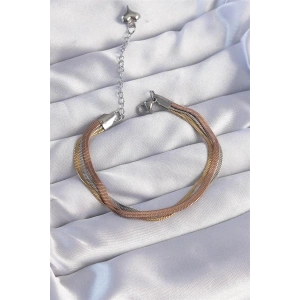 316L Çelik Renkli İtalyan Zincir Model Çoklu Bileklik