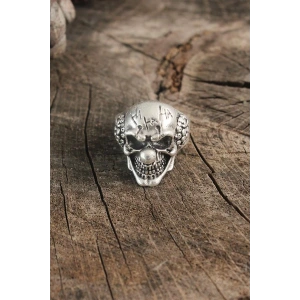 Antik Gümüş Renk Palyaço Model Ayarlanabilir Erkek Yüzük