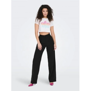 Baskılı Bisiklet Yaka Crop T-Shirt