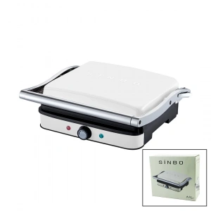 Beyaz Izgara Ve Tost Makinesi Ayarlanabilir Isı 180 Derece Açılabilir Üst Gövde Ssm-2571