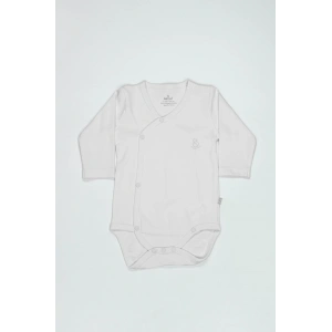 Bistyle Organik Natural Basic Style Kruvaze Uzun Kol Body Bs17102 Beyaz