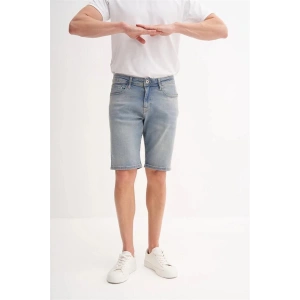 CAZ6703 Likralı Erkek Kot Short Lacivert