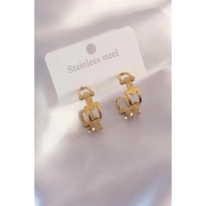 Çelik Gold Renk Tifanny Zincir Model Kadın Küpe