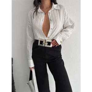 Çizgili oversize gömlek