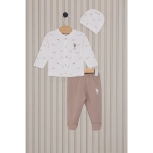 Erkek Bebek Patikli 3lü Takım Usb2018 Krem