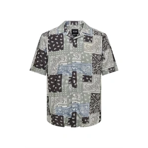Erkek Kısa Kollu Desenli Erkek Gömlek