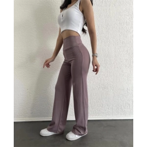 Fitilli Palazzo Pantolon Sütlükahve