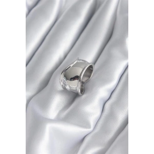 Gümüş Renk Plaka Kadın Yüzük