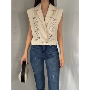 Güpür Detaylı Kadın Yelek