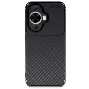 Huawei Nova 12S Kılıf Auto Focus Karbon Kapak - Siyah