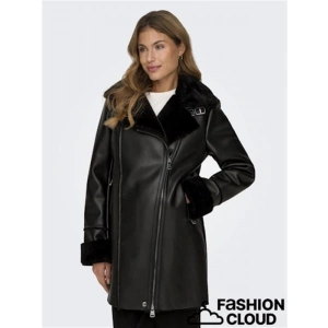 İçi Polarlı Deri Görünümlü Kadın Parka