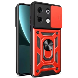 İnfinix Zero 30 5G Kılıf Pars Lens Yüzüklü Silikon - Kırmızı