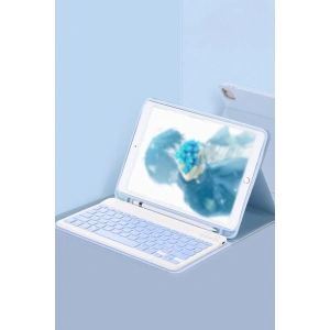 iPad 5 Air 9.7 Kılıf KC01 Smart Klavyeli Tablet Kılıfı - Mavi
