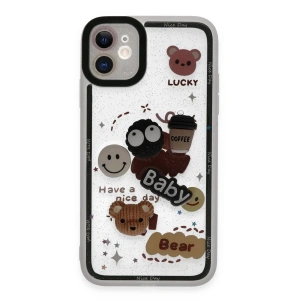 iPhone 11 Kılıf Sweet Desenli Silikon Kapak - Sarı