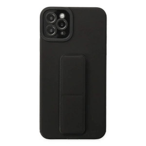 iPhone 11 Pro Max Kılıf Mega Standlı Silikon - Siyah
