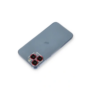 iPhone 11 Pro Max Metal Kamera Lens Koruma Cam - Kırmızı