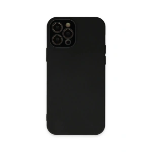 iPhone 12 Pro Max Kılıf Lansman Glass Kapak - Siyah