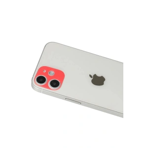 iPhone 12 Rainbow Kamera Lens Koruma Cam - Kırmızı