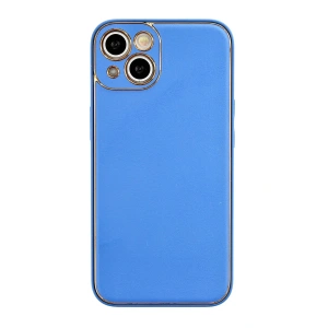 iPhone 13 Kılıf Coco Deri Silikon Kapak - Açık Mavi