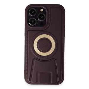 iPhone 13 Pro Max Kılıf Merkür Magneticsafe Standlı Kapak - Derin Mor