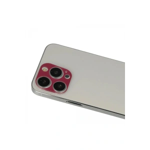 iPhone 13 Pro Max Rainbow Kamera Lens Koruma Cam - Koyu Kırmızı