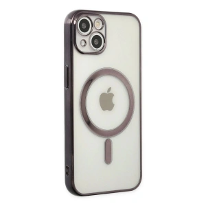 iPhone 14 Plus Kılıf Magneticsafe Lazer Silikon - Siyah