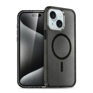iPhone 15 Plus Kılıf Glow Magsafe Kapak - Siyah