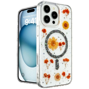 iPhone 16 Pro Kılıf Daisy Simli Magsafe Kapak - Siyah