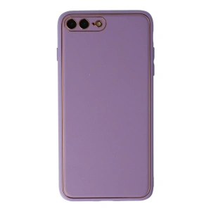 iPhone 7 Plus Kılıf Coco Deri Silikon Kapak - Lila