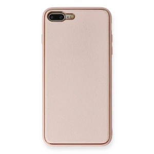 iPhone 7 Plus Kılıf Coco Deri Silikon Kapak - Pembe