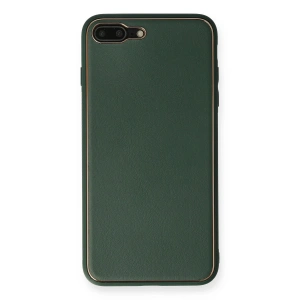 iPhone 7 Plus Kılıf Coco Deri Silikon Kapak - Yeşil