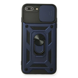 iPhone 7 Plus Kılıf Pars Lens Yüzüklü Silikon - Lacivert