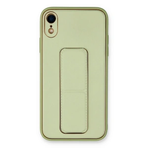 iPhone XR Kılıf Coco Deri Standlı Kapak - Su Yeşili