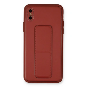 iPhone XS Max Kılıf Coco Deri Standlı Kapak - Fuşya