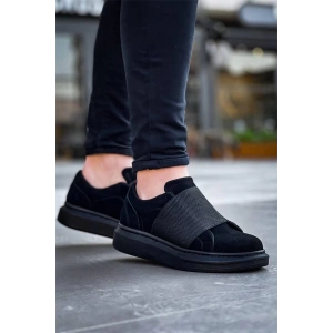 Kb-040  Kuback Siyah Süet Siyah Taban  Lastikli  Günlük Erkek  Ayakkabı