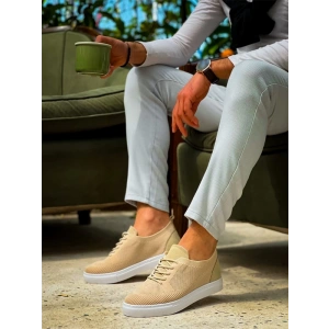 KB-101 Kuback Bej Triko Bağcıklı Günlük Erkek Ayakkabı