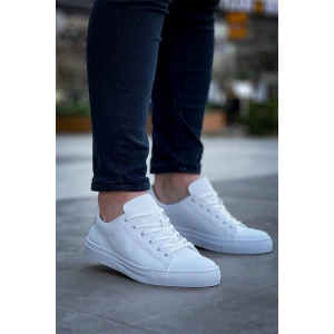 Kb-122  Kuback Beyaz Cilt Yüksek Taban Bağcıklı Günlük Erkek Ayakkabı