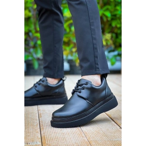 Kb-X3  Kuback Siyah Cilt Siyah Taban Bağcıklı  Günlük Erkek  Ayakkabı