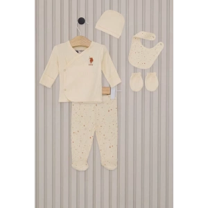 Kız Bebek 5li Zıbın Seti  Krem