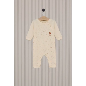Kız Bebek Uzun Kol Patiksiz Tulum  Krem