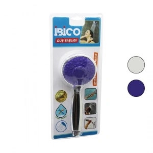 Küçük Yuvarlak - Bombeli=8cm Duş Başlık Kademeli Krom Gövde-beyaz-renkli Zemin Sap:11.5cm