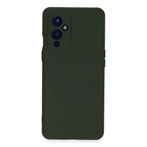One Plus 9 Kılıf Nano içi Kadife Silikon - Koyu Yeşil